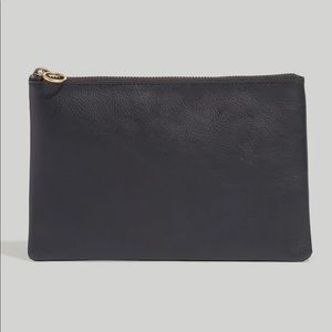 Madewell Black Leather Pouch Clutch